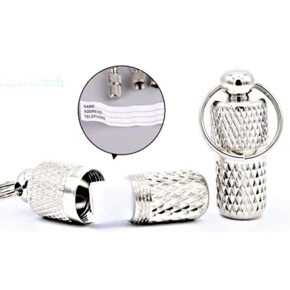 Stainless Steel Pet ID Tags, Collar Pet Name Tag Scroll,  New Silver 1 Unit